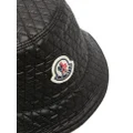 Moncler logo-patch quilted bucket hat - Black