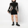 Mugler open-knit panelled minidress - Black
