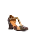 Chie Mihara colour-block square-toe leather pumps - Brown