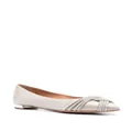 Aquazzura Gatsby crystal-embellished ballerina shoes - Grey