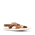 Premiata double-buckle leather sandals - Brown