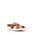 Premiata double-buckle leather sandals - Brown