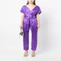 Michelle Mason high-waisted pleated silk trousers - Purple
