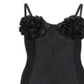 Fleur Du Mal Rose Cup stretch-silk minidress - Black