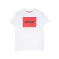 HUGO KIDS logo-print crew-neck T-shirt - White