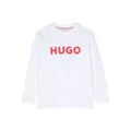 HUGO KIDS logo-print long-sleeve T-shirt - White