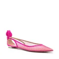 Aquazzura mesh-panelling suede ballerina shoes - Pink