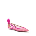 Aquazzura mesh-panelling suede ballerina shoes - Pink