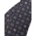 Kiton geometric-print silk tie - Grey