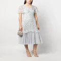 Needle & Thread Primrose floral-embroidered tulle dress - Grey