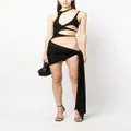 Mugler sleeveless cut-out draped dress - Black