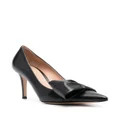 Gianvito Rossi 85mm bow-detail leather pumps - Black
