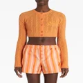 ETRO cable-knit cropped cardigan - Orange
