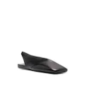 Jil Sander asymmetric-toe leather ballerina shoes - Black