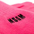 MSGM logo-embroidered knitted gloves - Pink
