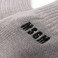 MSGM logo-embroidered knitted gloves - Grey