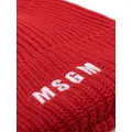 MSGM logo-embroidered knitted beanie
