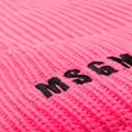 MSGM logo-embroidered ribbed-knit beanie - Pink
