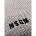 MSGM logo-embroidered ribbed-knit beanie - Grey