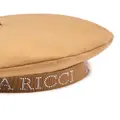 Nina Ricci logo-print crystal-embellished beret - Neutrals