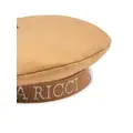 Nina Ricci logo-print crystal-embellished beret - Neutrals