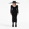 Nina Ricci V-neck long-sleeve dress - Black