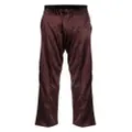 TOM FORD logo-waistband silk pajama botton - Brown
