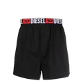 Diesel logo-waistband cotton boxers set - Black