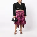 Versace Orchid Barocco-print asymmetric silk skirt - Pink