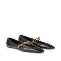 Jimmy Choo Diamond Tilda leather ballerina shoes - Black