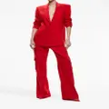 alice + olivia Johanna linen-blend blazer - Red