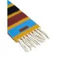 Marni logo-appliqué striped scarf - Yellow