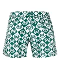 Moncler monogram-print swim shorts - Green