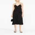 Alessandra Rich embellished polka dot silk dress - Black