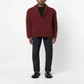 Boglioli button-up waffle-knit cardigan - Red