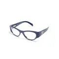 Prada Eyewear oval-frame logo-embellished glasses - Blue
