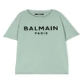 Balmain Kids logo-print cotton T-shirt - Green