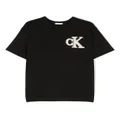 Calvin Klein Kids logo-patch cotton T-shirt - Black