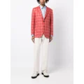 Kiton windowpane-check cashmere-blend blazer - Red