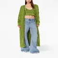 Diesel M-Panagia cable-knit chenille maxi cardigan - Green