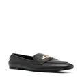 Love Moschino logo-lettering leather loafers - Black