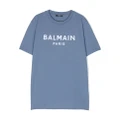 Balmain Kids logo-print cotton T-shirt - Blue
