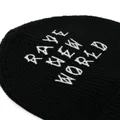 44 LABEL GROUP logo-print ribbed-knit beanie - Black