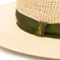 Borsalino ribbon-band woven straw hat - Neutrals