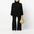 Jil Sander wool-cotton wide-leg trousers - Black