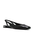 Stuart Weitzman Crystal Slingback leather ballerina shoes - Black