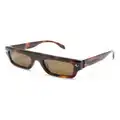 Alexander McQueen Spike Studs rectangular-frame sunglasses - Brown