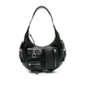 Blumarine pocket-embellished leather shoulder bag - Black