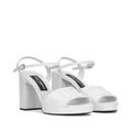 Dolce & Gabbana logo-embroidered platform sandals - White