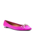 Aquazzura crystal-embellished round-toe ballerina shoes - Pink